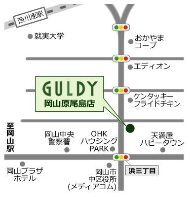 ガルディ岡山原尾島店地図